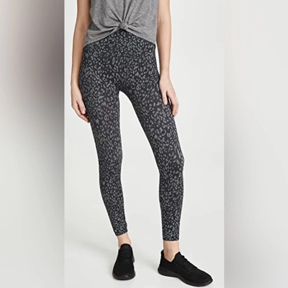 Spanx Look at Me Now double layer waistband leopard print jegging in black
